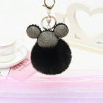 Fashion-Accessories-Ornaments-Real-Fur-Pompon-Key-chain-for-Women-Mickey-Pompom-keychain-Fox-Hair-Car