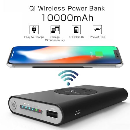 Bežični punjač za mobitel punjač Qi 2u1 + Powerbank baterija 10.000mAh