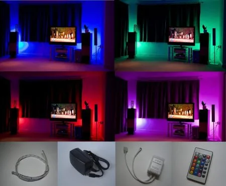 Fleksibilna RGB LED traka s daljinskim, samoljepljiva, 5m, IP65 vodonepropusna
