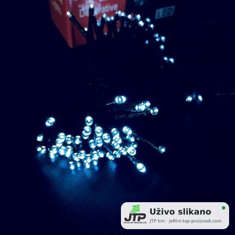 Solarne božićne lampice - 20m/10m — uživo slika 1