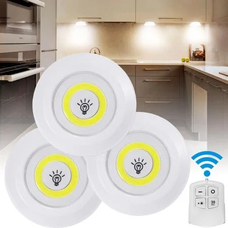 LED svetilke z daljinskim upravljalnikom – 3 kosi