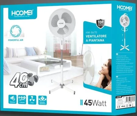 Ventilator sa stalkom - čvrsto stabilno postolje s križnim nogama osigurava svježinu u vrućim ljetnim danima.
