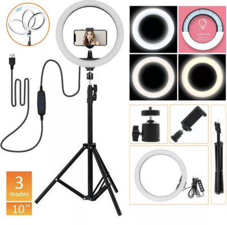 Selfie ring sa LED svjetlom za mobitel + stativ + daljinski