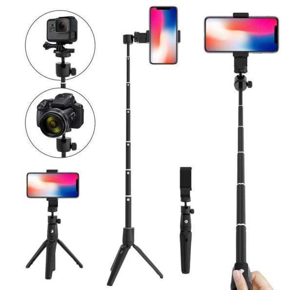 Aluminjski selfie štap i tronožac u jednom - kompatibilan sa svim modelima pametnih telefona