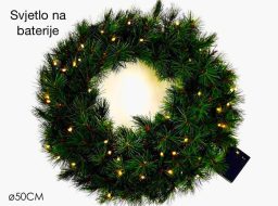 Adventski vijenac za vrata 50 cm sa led svjetlom bozic ukras