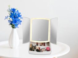 Sklopivo LED kozmeticko ogledalo s organizatorom za sminku__00003