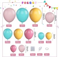 Baloni mix sareni pastel boja girlanda 106 kom_6