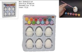 Kreativni Set za Bojanje Uskrsnih Jaja – DIY 6 gipsanih jaja + 12 boja_003