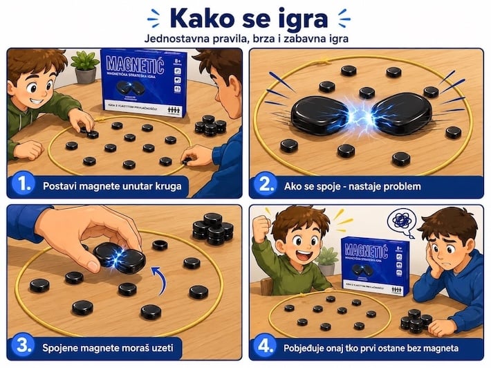 Kako se igra magnetna društvena igra s kamenčićima