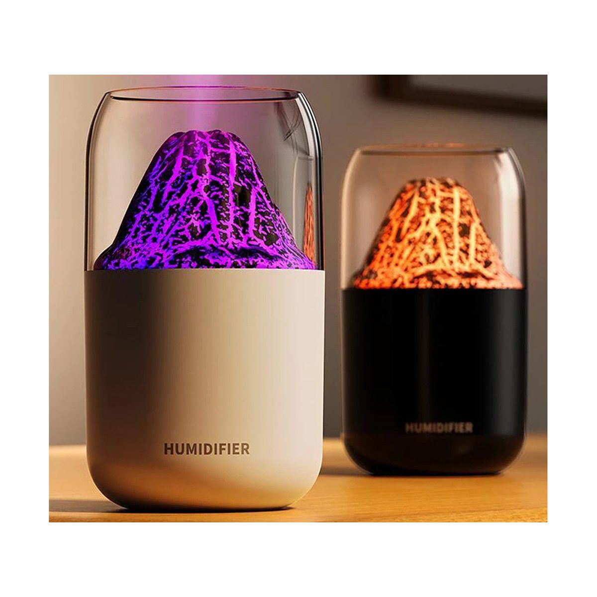 Ovlaživač zraka Vulkan s LED svjetlom, 300 ml